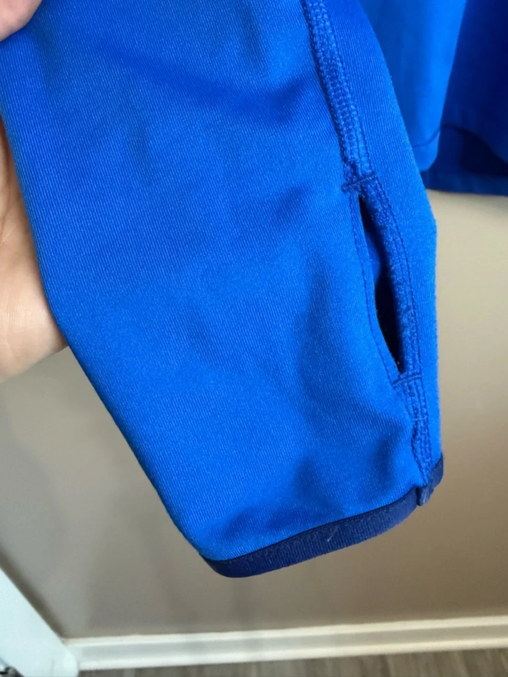 Nike Pro Blue Long Sleeve‎ Half-Zip Athletic Top Thumbholes Stretch Women's S